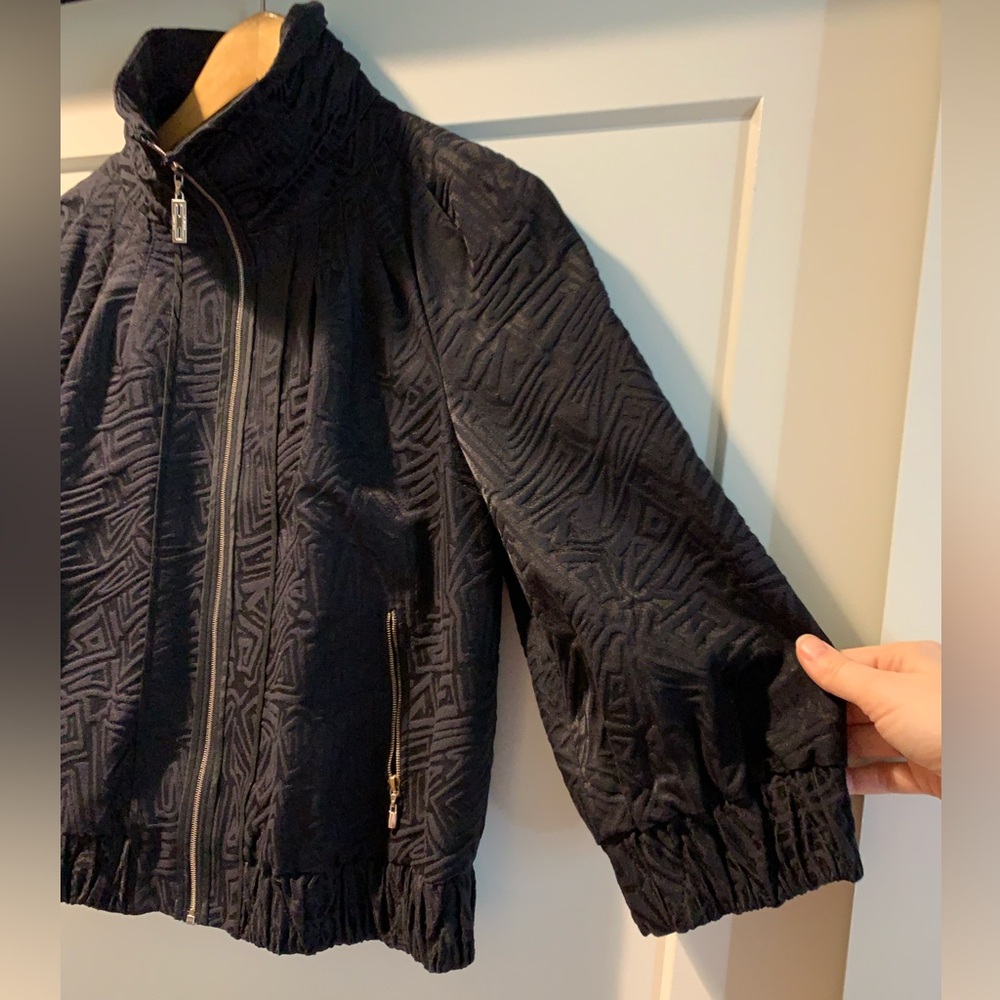 St. John Abstract Bomber-Style Jacket - Picture 3 of 9